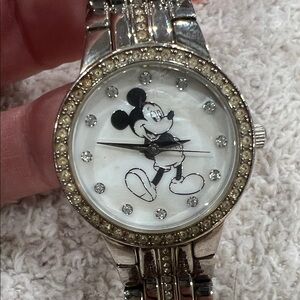 Disneyland Park Stainless Steel Mickey Mouse Watch with Rhinestone Accents